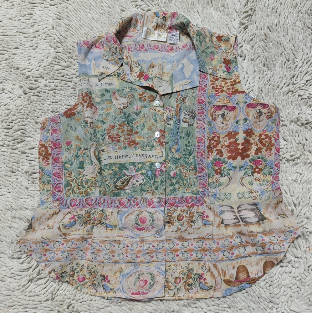Marshall Rousso Sleeveless Chicken Shirt- Size Medium